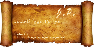 Jobbágyi Pongor névjegykártya